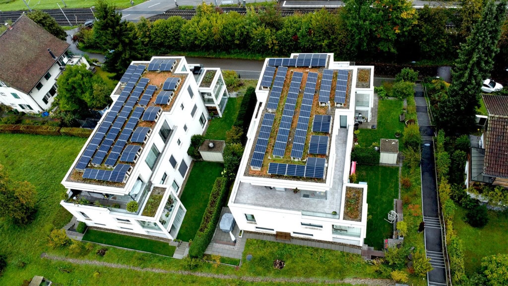 Referenz: PV-Anlage und ZEV für zwei Mehrfamilienhäuser