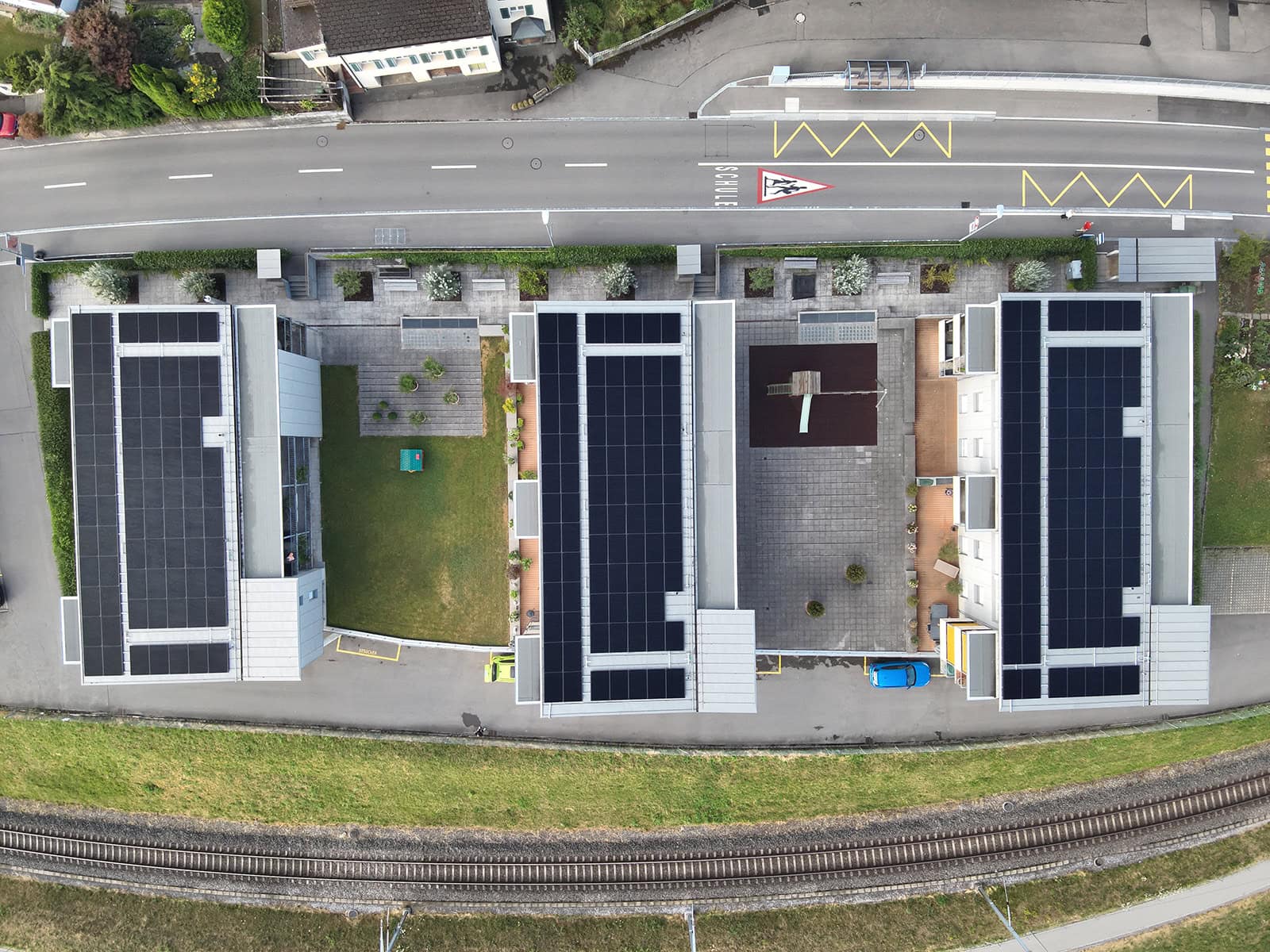 PV-Anlage für drei Mehrfamilienhäuser mit Zusammenschluss zum Eigenverbrauch